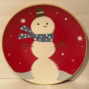 Target Home Holiday 08 Snowman Be Merry Dinner Serving Plate 11.25"